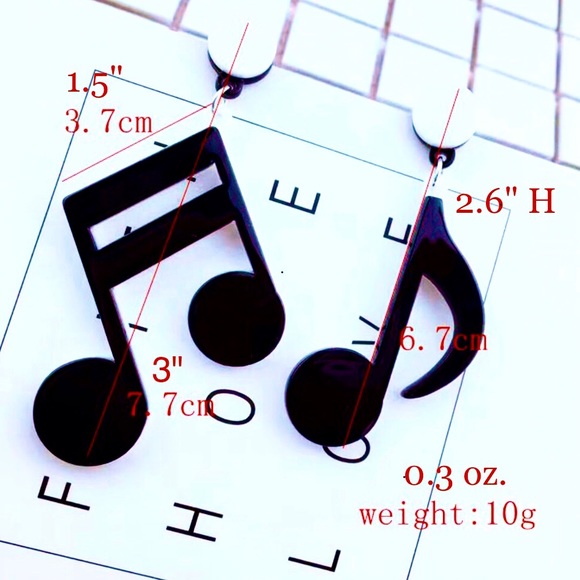 Earrings MUSIC NOTES - Picture 5 of 5